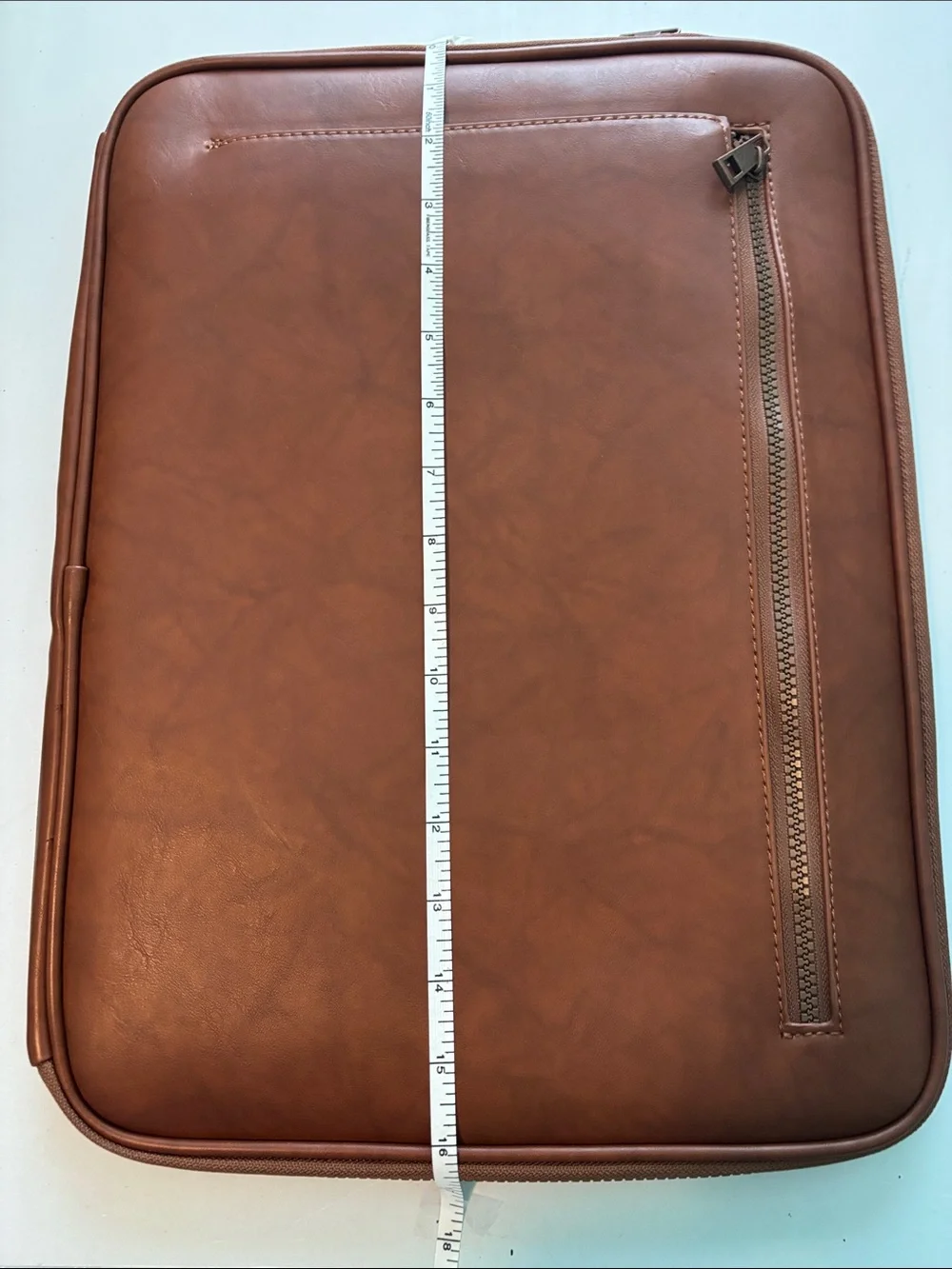 Brown Laptop Zipper Sleeve with Front Zipper Pocket 16”x12” Men or Women’s
